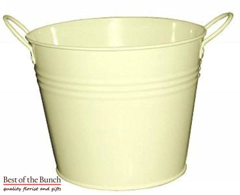 Zinc Bucket - Cream - Best of the Bunch Florist Wellington
