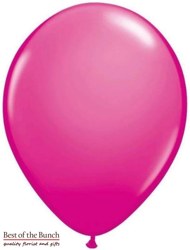 Dark Hot Pink Plain Latex Helium Balloon 28cm (11") - Best of the Bunch Florist Wellington