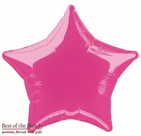 Dark Hot Pink Star Shaped Foil Helium Balloon 51cm (20") - Best of the Bunch Florist Wellington