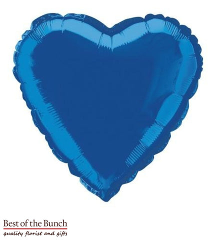 Dark Royal Blue Heart Shaped Foil Helium Balloon 45cm (18") - Best of the Bunch Florist Wellington