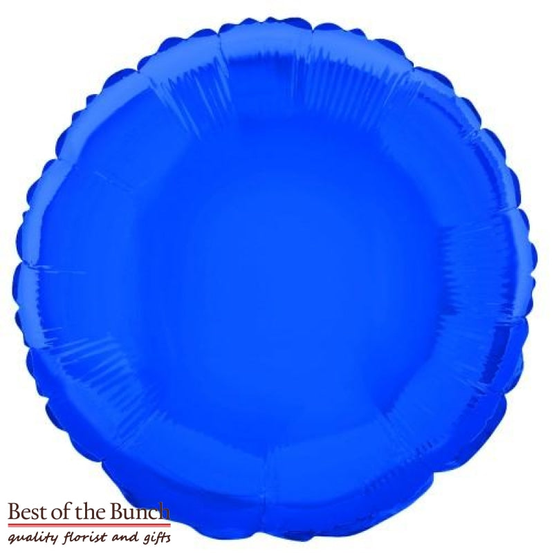 Dark Royal Blue Round Shaped Foil Helium Balloon 45cm (18") - Best of the Bunch Florist Wellington