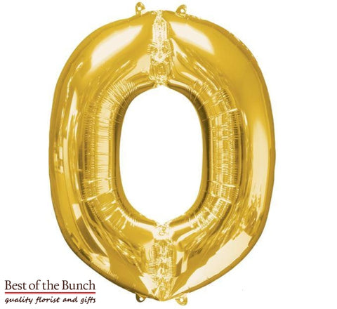 Giant XXL Extra Large Alphabet Letter O Gold Foil Helium Balloon 86cm (34") - Best of the Bunch Florist Wellington