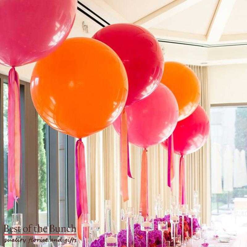 Giant XXL Extra Large Round Latex Helium Balloons 60cm - Bouquet of Helium Balloons  - Choose Your Colours - Plain Colours - Best of the Bunch Florist Wellington
