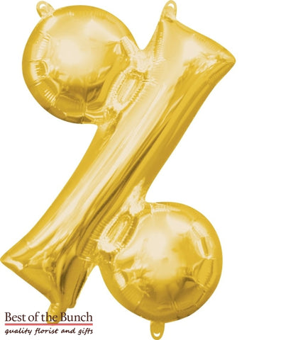 Giant XXL Extra Large Symbol % (percent) Gold Foil Helium Balloon 86cm (34") - Best of the Bunch Florist Wellington