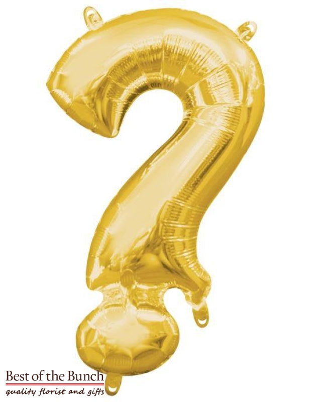 Giant XXL Extra Large Symbol ? (question mark) Gold Foil Helium Balloon 86cm (34") - Best of the Bunch Florist Wellington