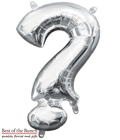 Giant XXL Extra Large Symbol ? (question mark) Silver Foil Helium Balloon 86cm (34") - Best of the Bunch Florist Wellington