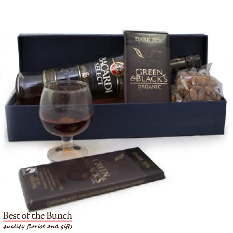 Gift Box Bacardi Rum & Chocolate With Nuts - Best of the Bunch Florist Wellington
