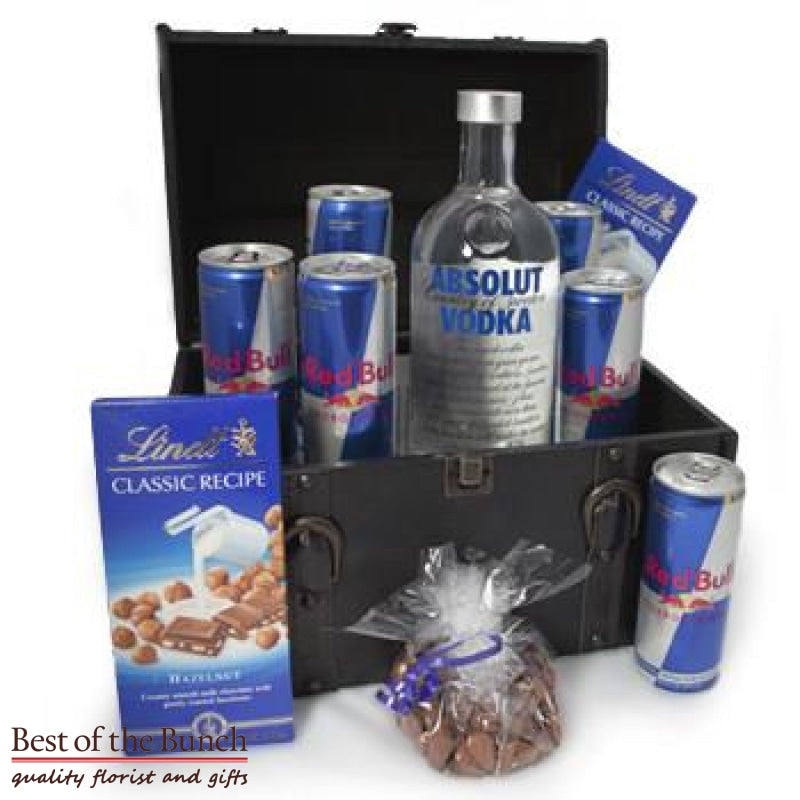 Gift Box Vodka Red Bull Chocolate Energy Blast - Best of the Bunch Florist Wellington
