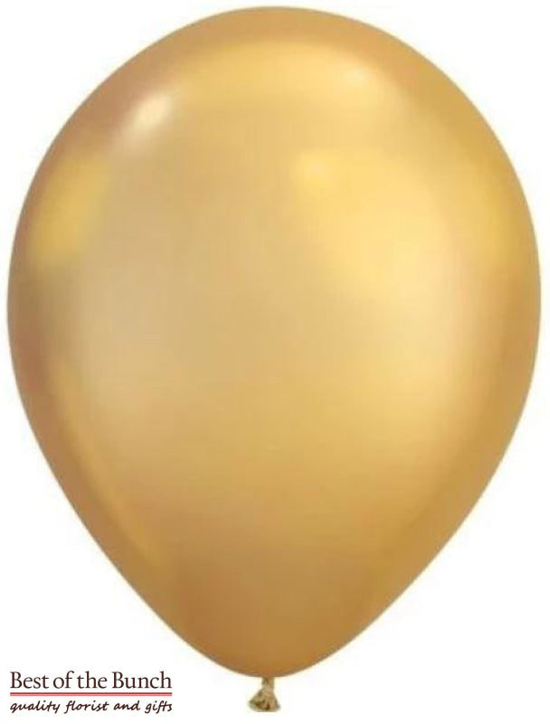 Gold Plain Latex Helium Balloon 28cm (11") - Best of the Bunch Florist Wellington