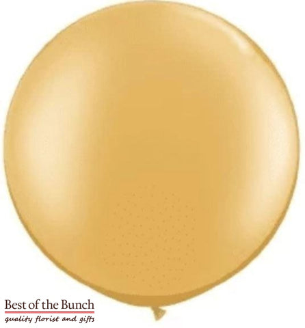Gold Round Latex Giant XXL Extra Large Helium Balloon 60cm (24") OR 90cm (36") - Best of the Bunch Florist Wellington