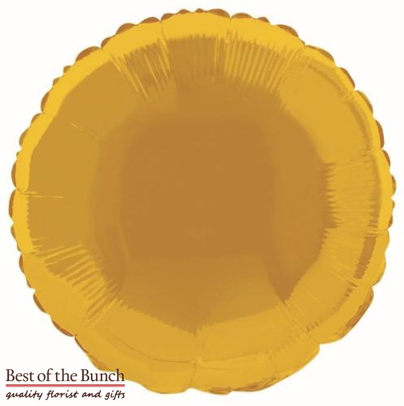 Gold Round Shaped Foil Helium Balloon 45cm (18") - Best of the Bunch Florist Wellington