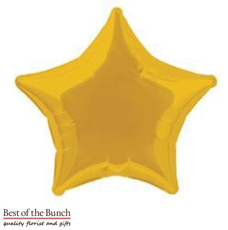 Gold Star Shaped Foil Helium Balloon 51cm (20") - Best of the Bunch Florist Wellington