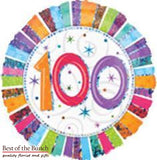 Happy 100th Birthday Foil Helium Balloon 45cm (18") - Best of the Bunch Florist Wellington