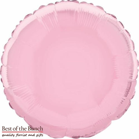 Light Baby Pink Round Shaped Foil Helium Balloon 45cm (18") - Best of the Bunch Florist Wellington