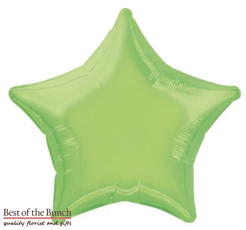 Lime Green Star Shaped Foil Helium Balloon 51cm (20") - Best of the Bunch Florist Wellington