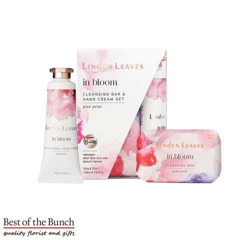 Pink Petal Nourishing Mini Hand Cream And Cleansing Bar Set - Linden Leaves New Zealand - Best of the Bunch Florist Wellington