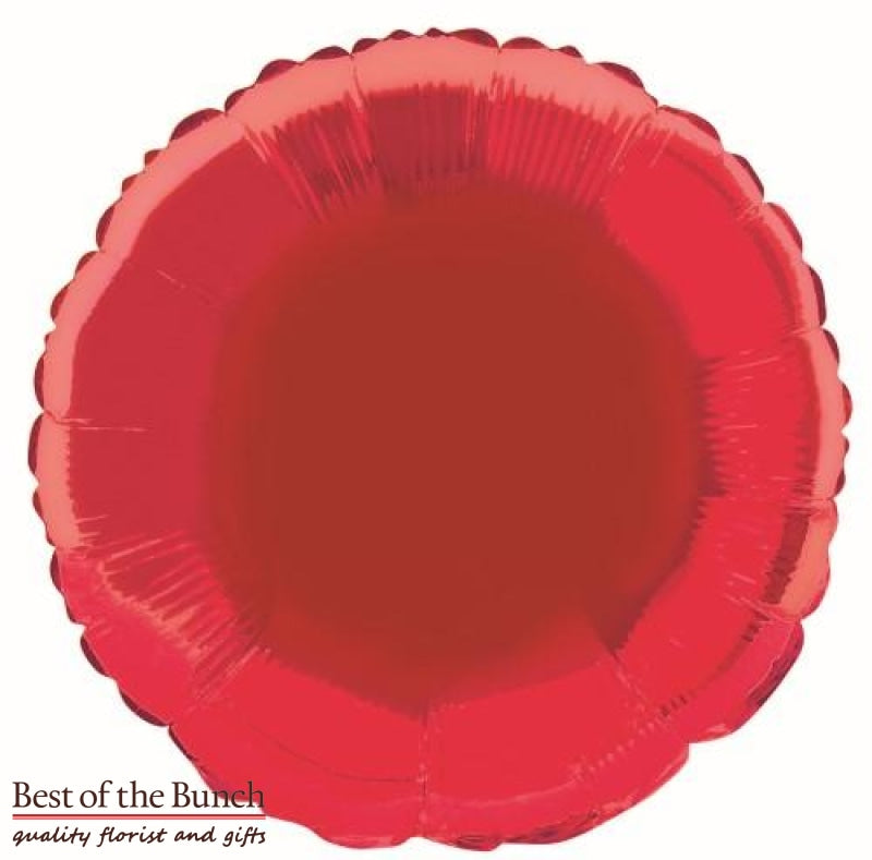 Red Round Shaped Foil Helium Balloon 45cm (18") - Best of the Bunch Florist Wellington