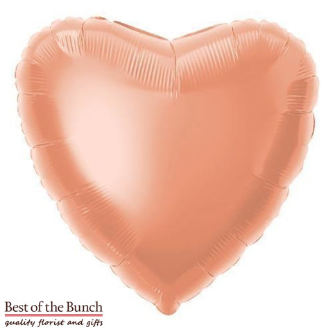Rose Gold Heart Shaped Foil Helium Balloon 45cm (18") - Best of the Bunch Florist Wellington