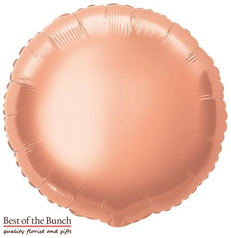 Rose Gold Round Shaped Foil Helium Balloon 45cm (18") - Best of the Bunch Florist Wellington