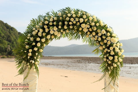 Wedding Arch Creamy Delight - Medium Wedding Flower Arch - Best of the Bunch Florist Wellington