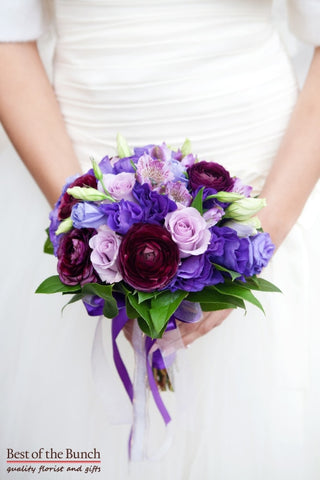 Wedding Bouquet Bluebell - Compact Hand Tied Wedding Bouquet - Best of the Bunch Florist Wellington