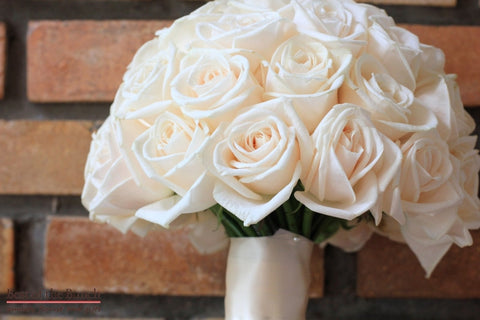 Wedding Bouquet Champagne - Formal Hand Tied Wedding Bouquet - Best of the Bunch Florist Wellington