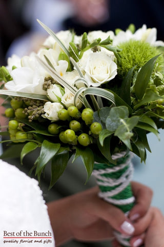 Wedding Bouquet Ivory Zest - Informal Hand Tied Wedding Bouquet - Best of the Bunch Florist Wellington