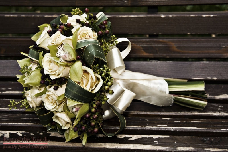 Wedding Bouquet Pearl Lustre - Formal Hand Tied Wedding Bouquet - Best of the Bunch Florist Wellington