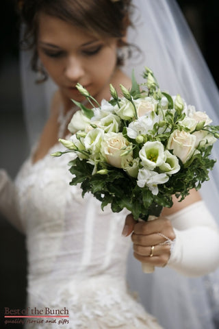 Wedding Bouquet Pure Lace - Informal Hand Tied Wedding Bouquet - Best of the Bunch Florist Wellington