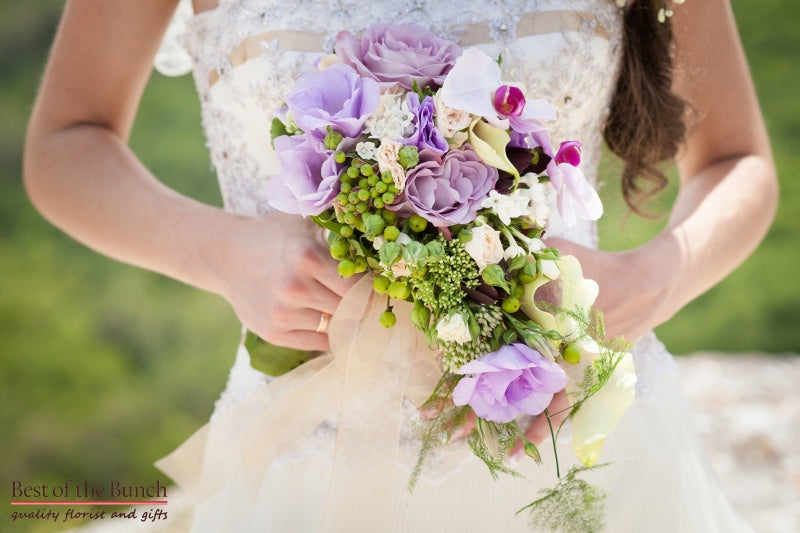 Wedding Bouquet Sweet Pastel - Teardrop Wedding Bouquet - Best of the Bunch Florist Wellington