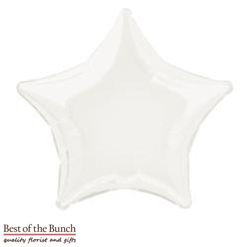 White Star Shaped Foil Helium Balloon 51cm (20") - Best of the Bunch Florist Wellington