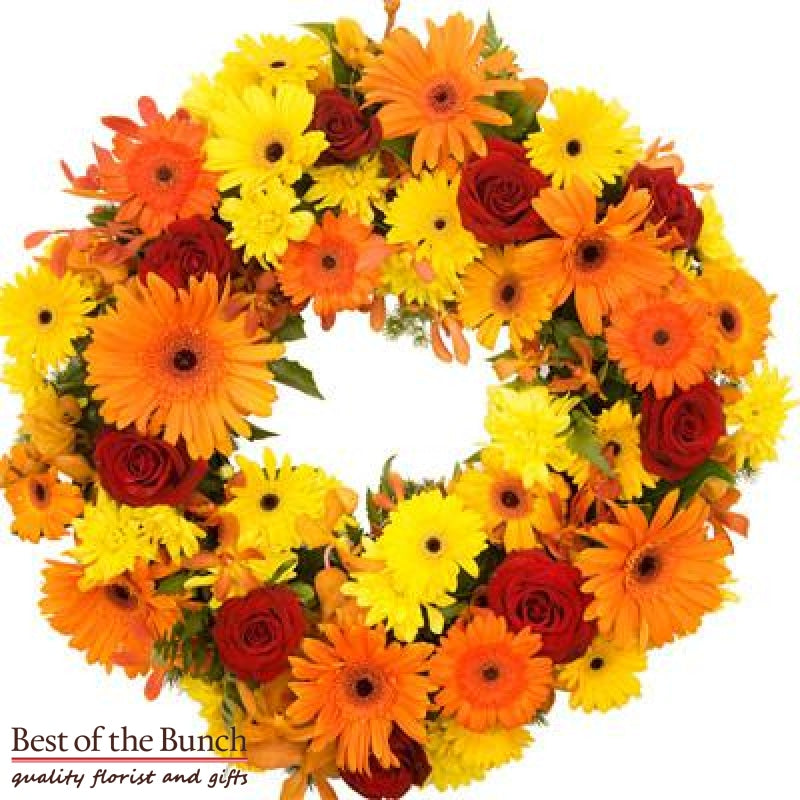 Wreath Sympathy Vibrant - Best of the Bunch Florist Wellington